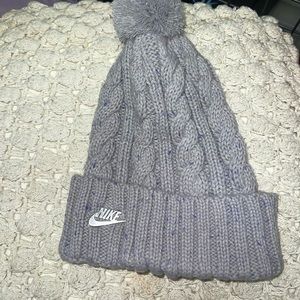 nike grey & purple beanie